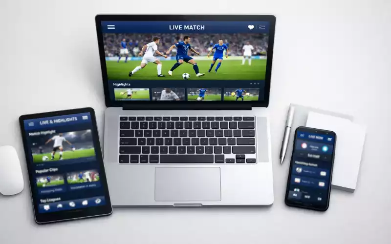 Oversigt over streaming-platforme til fodbold i Danmark med ikoner for forskellige tjenester
